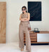 Women Elegant Button Down Vest With Trousers Sets